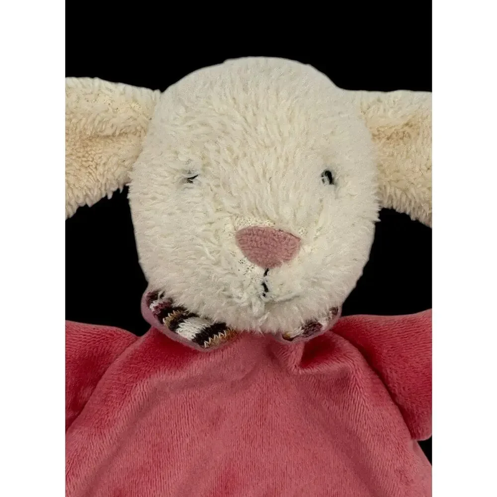 Jellycat Lingley Bunny Soother Lovey Toy Pink Stripe Comforter Blanket Plush 12